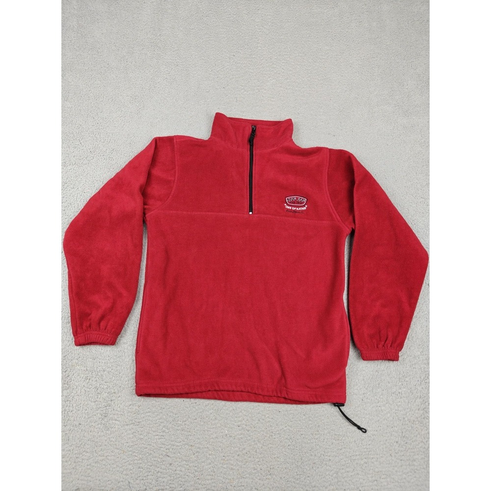 Vintage Ron Jon Surf Shop‎ Sweatshirt Mens Small Red Fleece 1/4 Zip Pullover